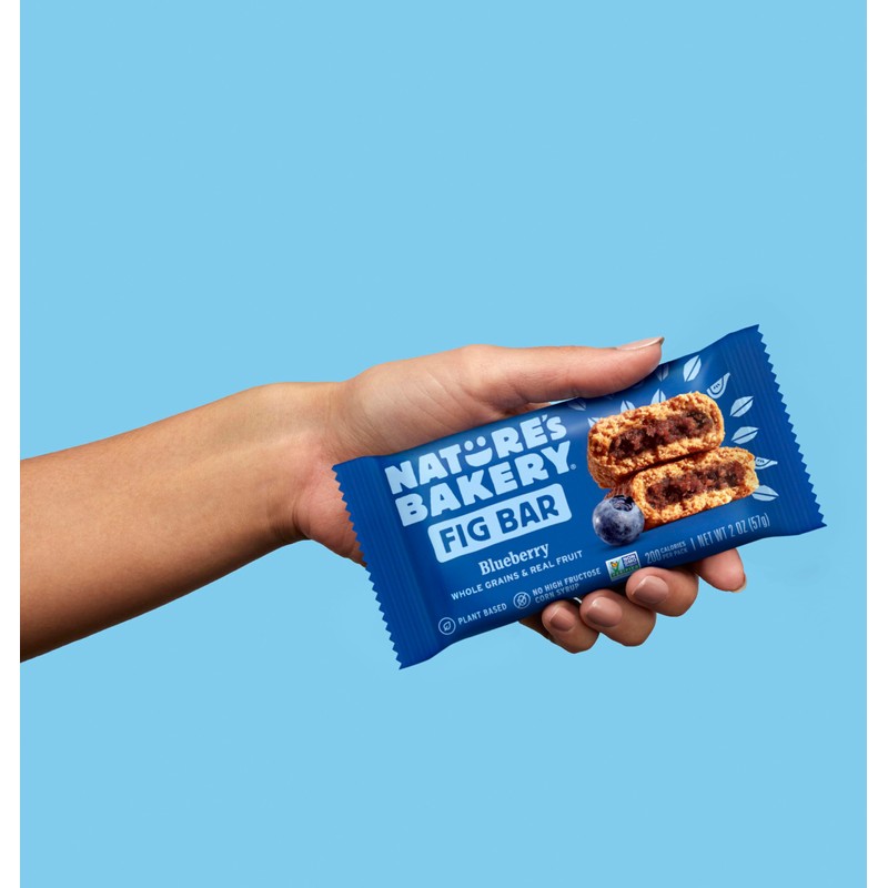 Nature's Bakery Whole Wheat Fig Bars, Blueberry, Real Fruit, Vegan,