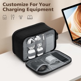 Wedama Toiletry Bag for Men, Medium Hanging Travel Toiletry Bag, Extra Electronic Organizer Bag Waterproof Travel Bag for Toiletries, PU Handle Travel Bag for Travel Trips Swim Camping, Black