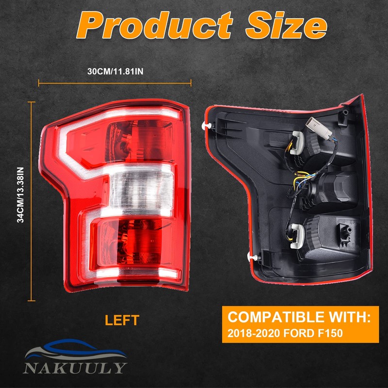 Nakuuly Tail Light Compatible With 2018 2019 2020 Ford F150