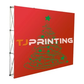 10x8ft Local Stock Custom Fabric Display Stand Pop up Banner Backdrop Portable Aluminum FrameColor: Aluminum alloy frame, Size: 10x8ft 300x225cm