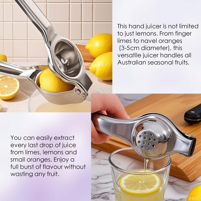 Loimon Lemon Squeezer Juicer, Stainless Steel Manual Juicer, Sturdy and
