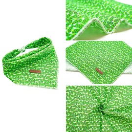 Lionheart glory Green Cucumbers Dog Bandana 1 Pack Washable Soft Dog Scarf, Square Adjustable Dog Bandanas for Small Dogs and Cats
