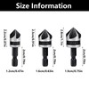 3 PCS 1/4 Inch Hex Shank, 5 Flute 90 Degree