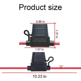 TSUGAMI 5PCS Inline Fuse Holder, 10/12/14 AWG Gauge Copper Wire, Waterproof ATC/ATO Blade Fuse, Automotive Accessories Universal for Car, Truck, ATV, Boat, Motorbike, Marine (12AWG)