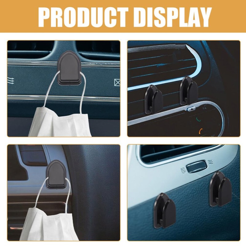TOPPERFUN 30 Pcs Car Hooks Stick on Mini Adhesive Hooks