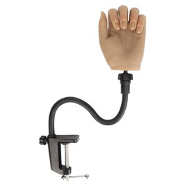 Mano de Práctica de Entrenamiento de Uñas con Soporte de Abrazadera, Mano de Práctica de Silicona para Uñas, Mano de Manicura de Mano Flexible Mano Falsa (Left Hand)