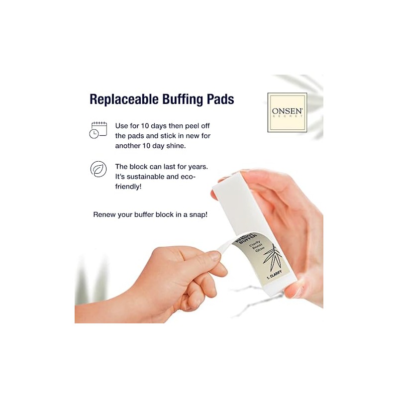 Onsen Secret Professional Nail Buffer, Ultimate Shine Nail Buffing Block