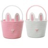 2Pcs Rabbit Easter Baskets for Kids,Hand Woven Cotton Rope Bunny