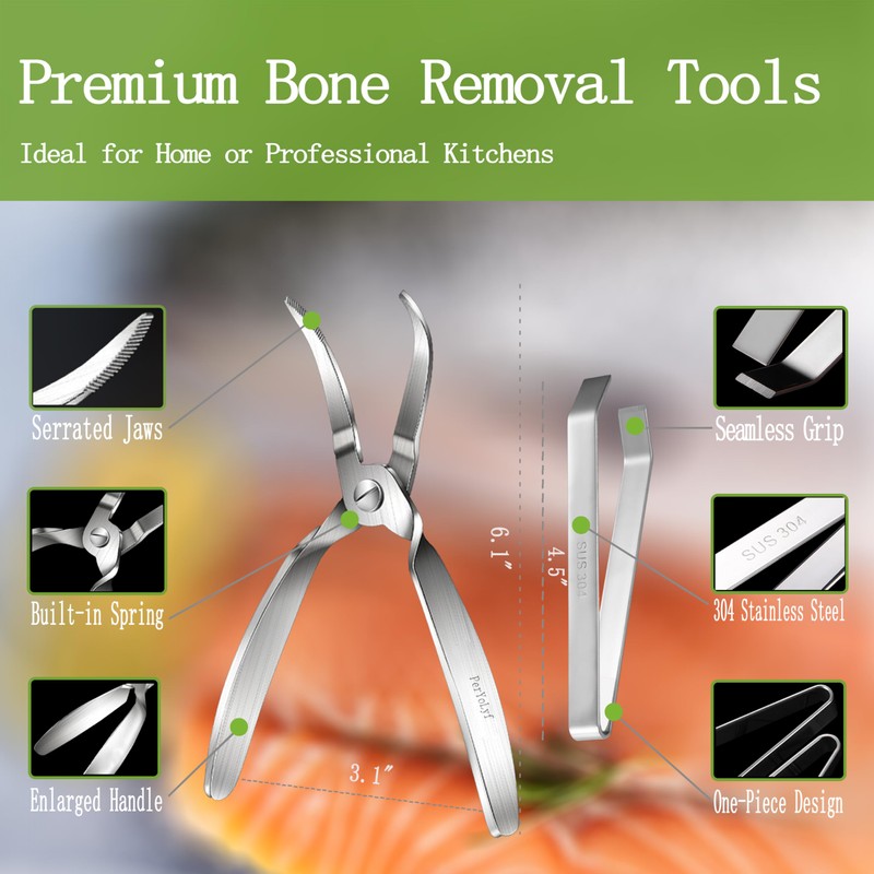 Fish Bone Pliers/Tweezers 304 Food Grade Stainless Steel Deboning Tool