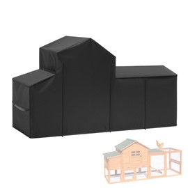 Chicken Coop Cover Waterproof for Outdoor 600D Oxford Small Chicken House Cage Cover with Zipper Doors (Fits 82" x 28" x 46") Suitable for Duck Coop and Rabbit Coop