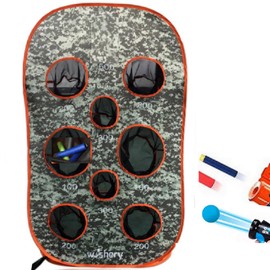 Wishery Kids Large Target for Nerf Guns - Shooting Practice Toy with Storage Net for Boys. Perfect for Indoor & Outdoor Nerf Party, Nerf War, or Birthday Gift
