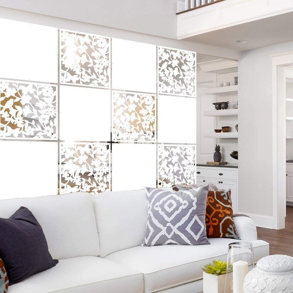Lchen Hanging Room Divider Panel, 12 Pieces White Screen Panels