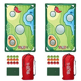 PGA TOUR Golf Cornhole Yard Game, Set of 2 Boards, Chipping Practice Set for All Ages, Chipping Yard Game Boards, Perfect for Tailgates and Backyard Parties, Golf Gifts for Men & Women