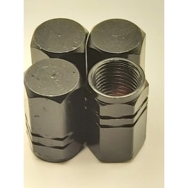 Unbranded 1 Set of 8 BlackTire Valve Stem Caps For Car, Standard Fitting