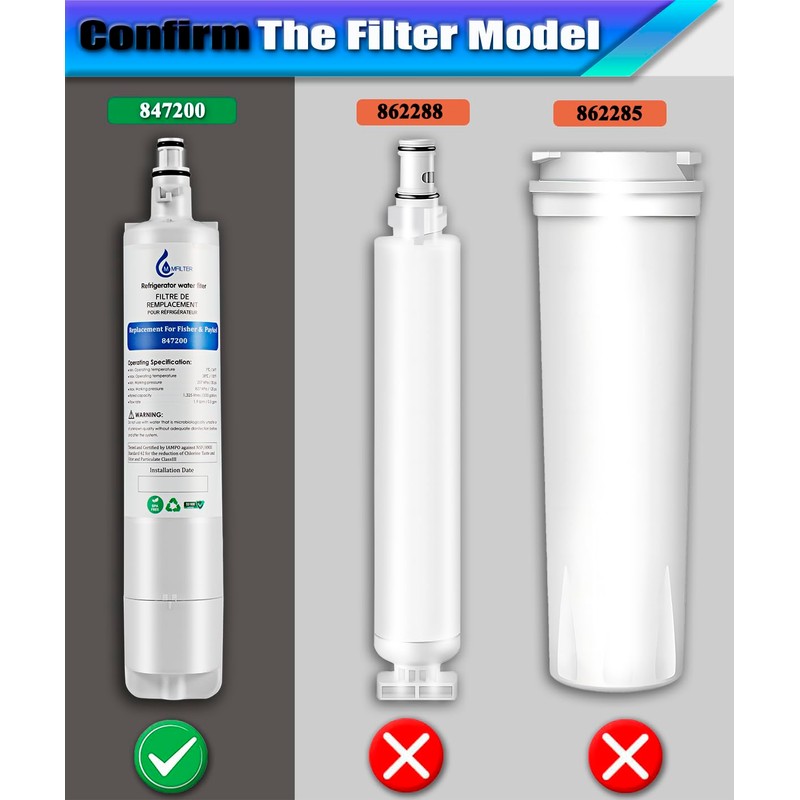 MMFILTER 847200 Water Filter Replacement for Fisher & Paykel 847200,