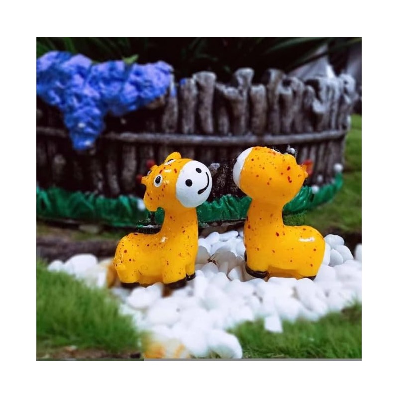 OZLMC 50 Pcs Mini Giraffe Figurines for Fairy Gardens,Miniature Landscapes,