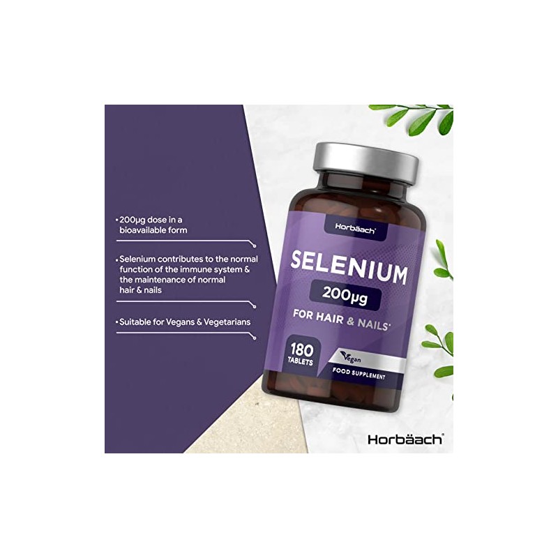 Selenium 200mcg Supplement | 180 High Strength Tablets | with