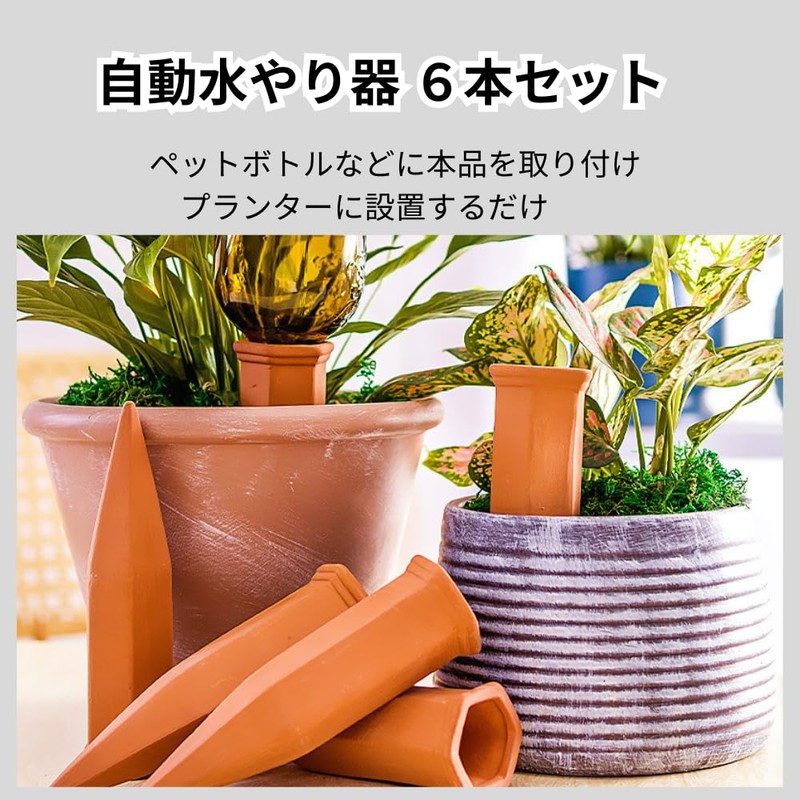 Qiix Automatic Watering 6 Pcs Planter Watering Automatic Water Cap