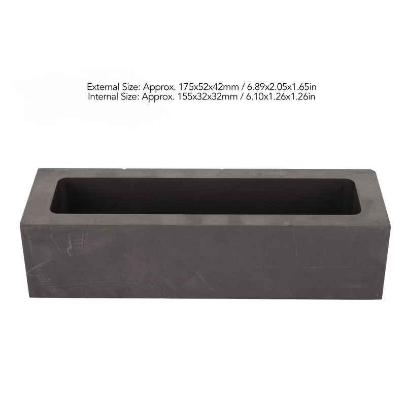 Graphite Ingot Mold 6.6lb Alchemy Capacity Rectangular Refining Graphite Casting