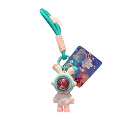 SXQYBZ Creative Cartoon Love Lightning Astronaut Rabbit Keychain，Resin Animal Pendant Metal Keychain, Backpack Car Keychain (Pink)