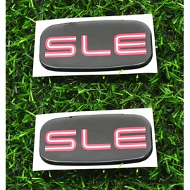 2Pcs SLE Cab Emblems 3D Badge Logo Roof Pillar Replacement for 99-07 Silverado Tahoe Suburban 15036134 Pickup Truck SUV (Black Red)