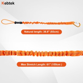 2 Packs Tool Lanyards Safety Lanyard Coiled Tools Leash Tether Heavy Duty with Aluminum Screw Lock Carabiner Clip Load Capacity 33lbs(15kg) for Pruning Shear Drill Hammer Wrench Scaffold