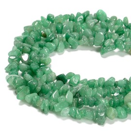 PLTbeads 7-8mm Natural Green Aventurine Gemstone Chips Beads Healing Crystals Waist Bracelets Necklace Kit Irregular Stone DIY Crafts Design Jewelry Making