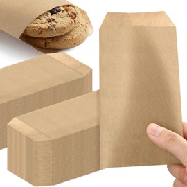 Eersida 800 Pack 3 x 5 Inches Kraft Mini Paper Bags Brown Treat Small Flat Favor Bag Silverware Merchandise Envelopes for Cookie Snacks Candy Small Gift
