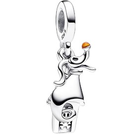 ZURWTCH ZERO Kennel & Dog Double Dangle Charm Fit Women Bracelet Necklaces Fashion Gifts 925 Sterling Silver DIY Jewelry (ZERO Kennel & Dog Double Dangle Charm)