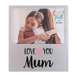 Love You Mum Photo Frame - Aluminium 6' x 4' Photo Frame with Wording For Christmas, Birthday or Mother's Day 0491