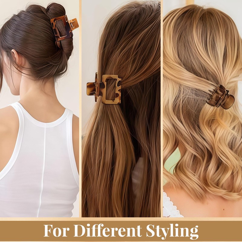 8 PCS Medium Hair Claw Clips for Women Girls, Cute