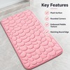 Embossed Pebble Microfiber Bath Mat with Anti-Slip Backing, Soft Floor