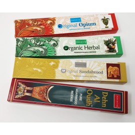 Nandita INCENSE STICKS- DEHN AL OUDH, HERBAL, OPIUM, SANDALWOOD With Magnetic Bookmark By Sterling Effectz