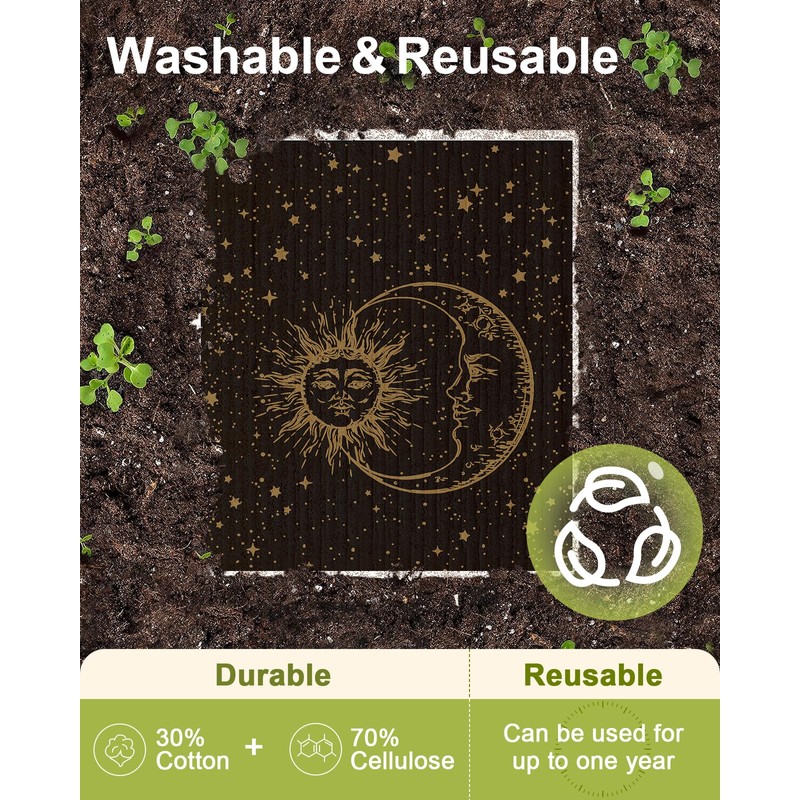 Miss Adola 8 Pack Swedish Kitchen Dishcloths - Absorbent Reusable