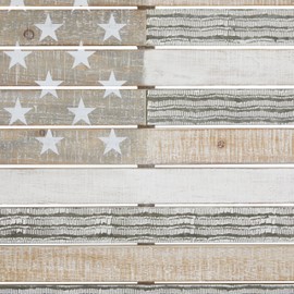 Deco 79 Wood American Flag Home Wall Decor Wall Sculpture, Wall Art 38" x 2" x 26", White