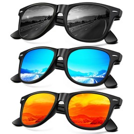 KALIYADI Unisex Polarized Sunglasses Stylish Sun Glasses for Men and Women Color Mirror Lens Multi Pack Options
