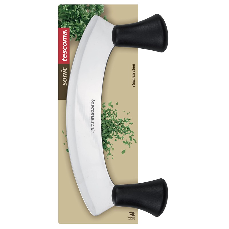 Tescoma 862064 Wiegemesser, Acciaio Inossidabile, Silber/schwarz, 27,5 x 14 x