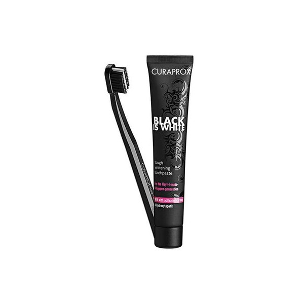 Curaprox Black is White Toothbrush CS 5460 + Whitening Toothpaste