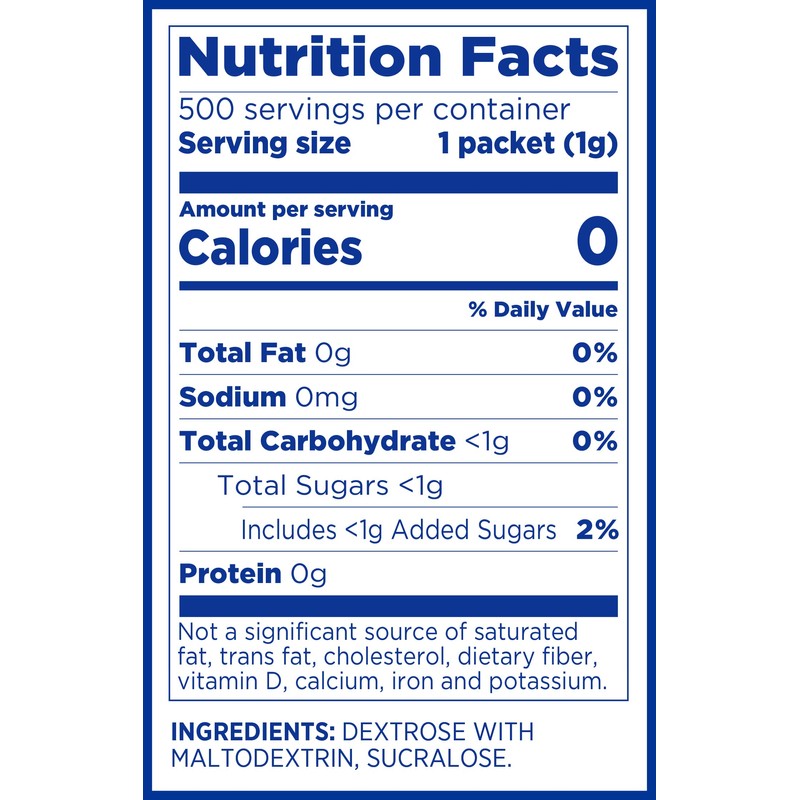 EQUAL Yellow Zero Calorie Sweetener, Sucralose Sugar Substitute, Zero Calorie