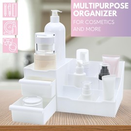 Mantello Organizador de maquillaje para cambiador, organizador de cosméticos blancos, organizador de cosméticos para maquillaje y artículos de cambiador, organizadores de maquillaje y almacenamiento para cambiador