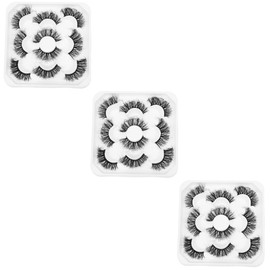 Minkissy 3sets False Lashes Kit Natural Eyelash Extensions Perfect for Daily Makeup 5pairs*3