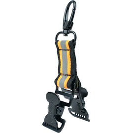 KUNN Work Glove Clips, Firefighter Glove Strap with 2 Heavy Duty Alligator Clips,Reflective Glove Holder for Construction,Fire,Rescue and More(ORANGE)