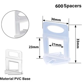 TUAKIMCE Tile Levelling System 3 mm Pull Tabs Levelling System Tile Levelling System Kit Joint Width Laying Aid for Tiles, Wall Tiles, Floor Tiles, Height 3-16 mm, Pack of 600