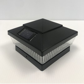 1-Pack Solar LED Black 5 x 5 Vinyl PVC Wood Square Fence Post Cap Deck Outdoor Garden Light…