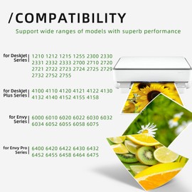 67XL Ink Cartridge for HP 67 Ink Cartridges Black Color Combo Pack for HP Ink 67 67 XL for DsekJet 2700 2755e 2700e 2855e 2755 2752 4155e 2734e 4100 Envy 6055e 6455e 6052 6055 6455 Printer (2 Pack)