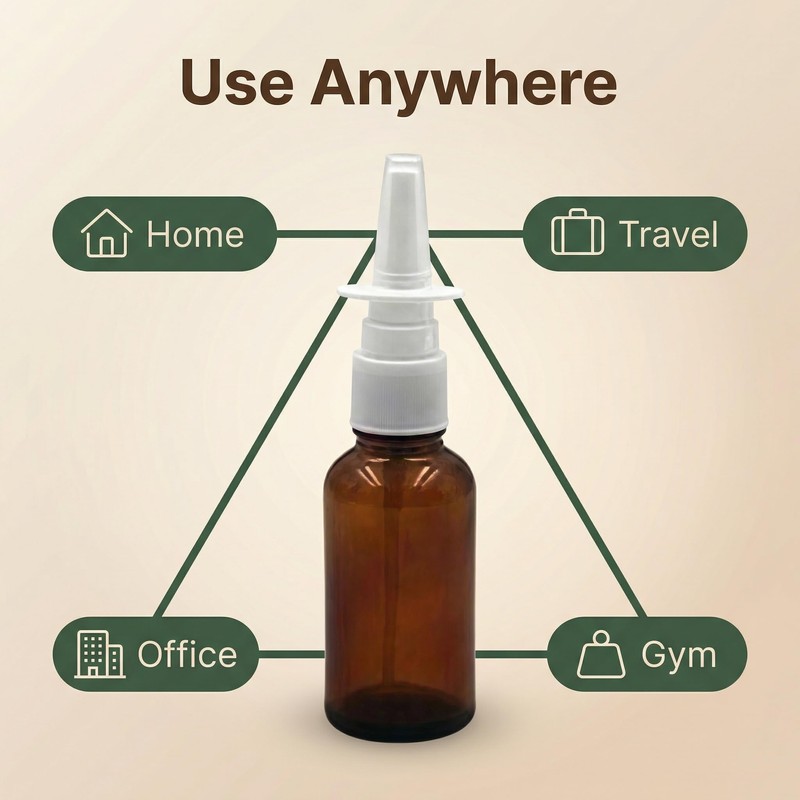 6Pcs 10ml/0.34oz Glass Nasal Spray Bottles - Portable Empty Refillable