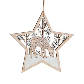 Sass & Belle Winter Forest Folk Deer Star Hanging Decoration