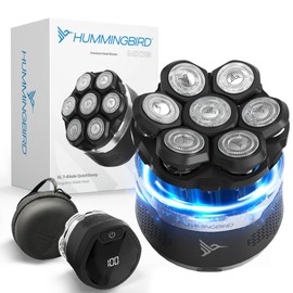 HUMMINGBIRD MK13 Premium Head Shaver, 7 Blade Electric Razors for Men, Cordless USB-C Rechargeable Wet & Dry Electric Head Shavers for Bald Men, Waterproof Skull Shaver, LED Display, Travel Case
