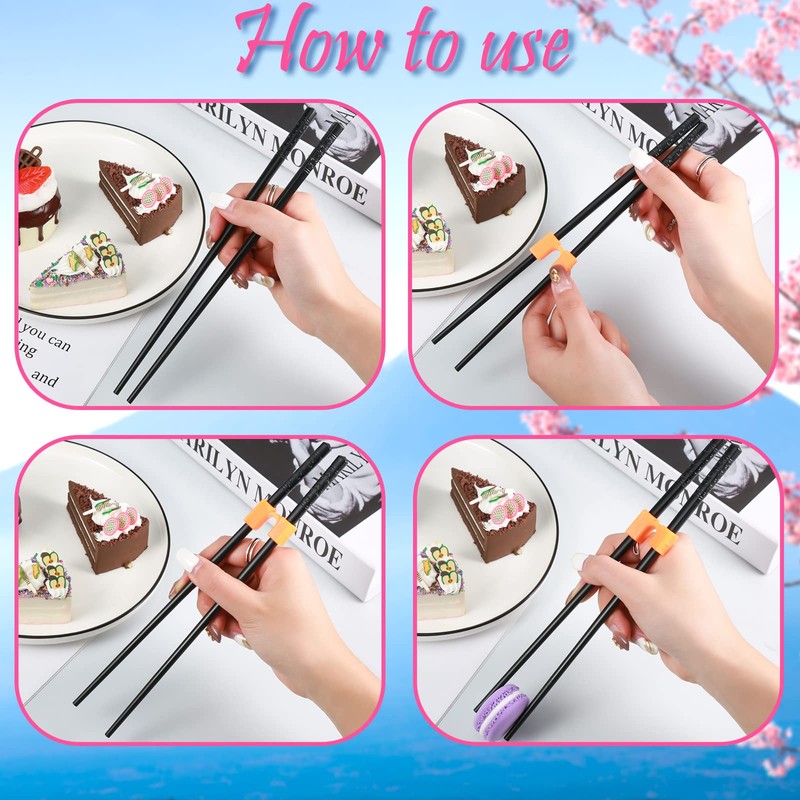 Tessco for you 5 Pairs Training Chopstick Helpers Reusable Chopsticks
