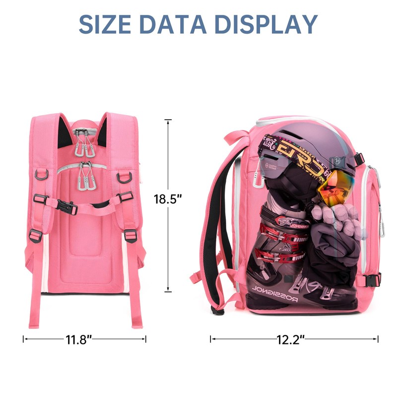 Ski Boot Bag, 50L Ski Boot Travel Backpack for Skis,
